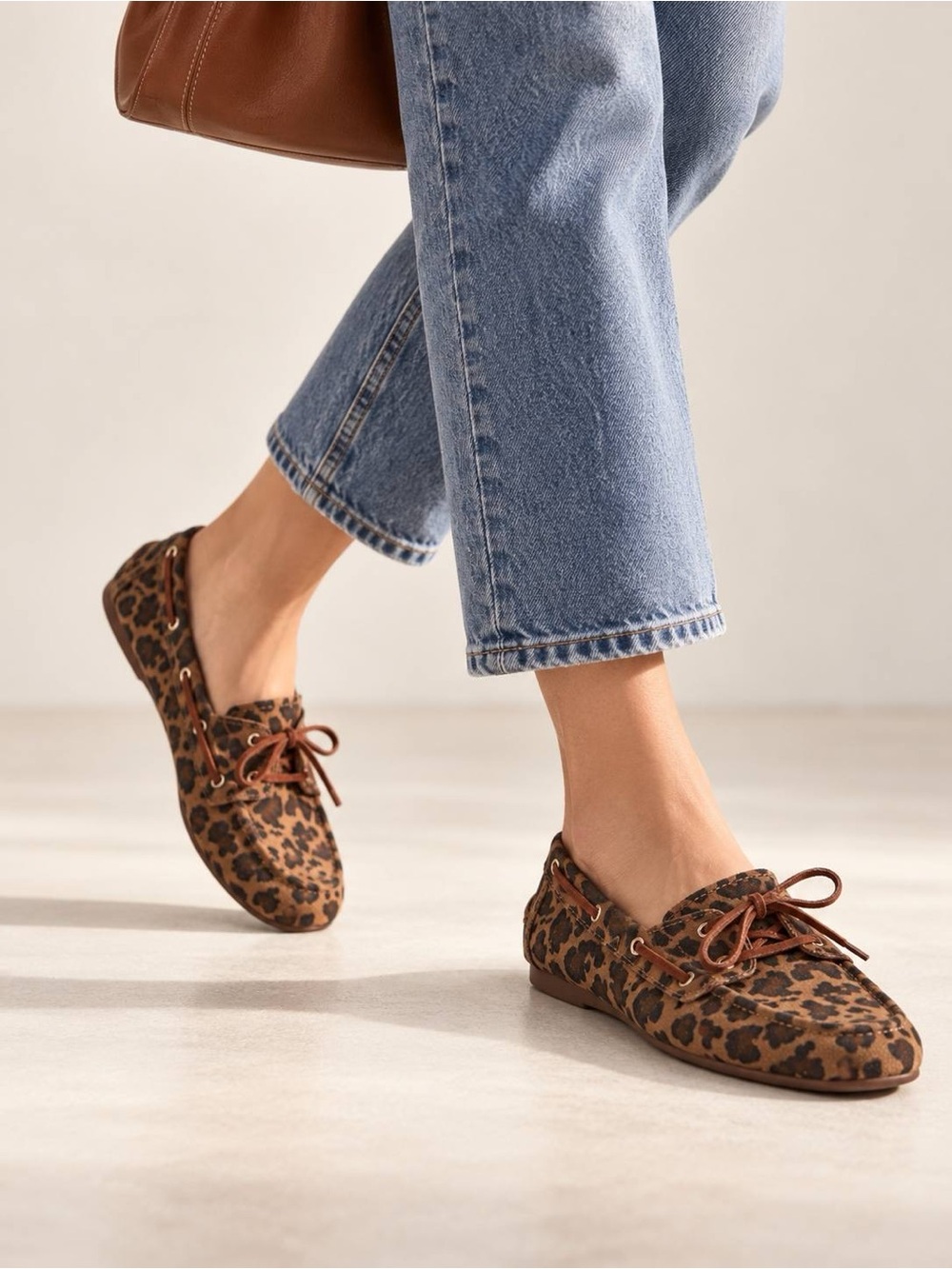 Gianni Bini Women's Leopard Print Boat Shoes Brown Size 9 M
